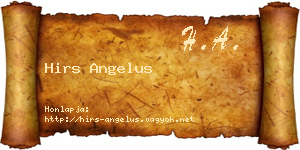 Hirs Angelus névjegykártya